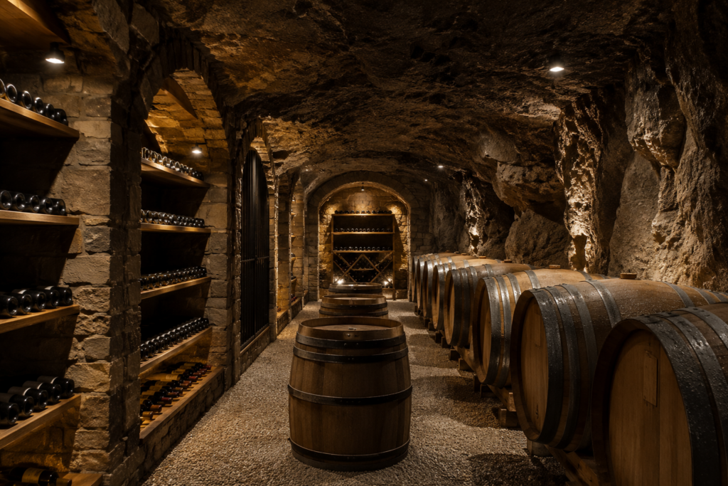 what happens inside a wine cave that makes wine age better